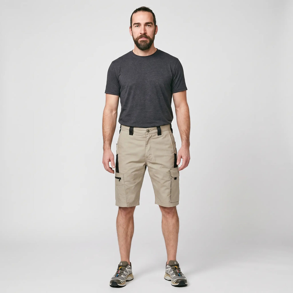 Men's Ripstop Cargo Shorts With Zip Security Pocket And Webbing Belt Loops