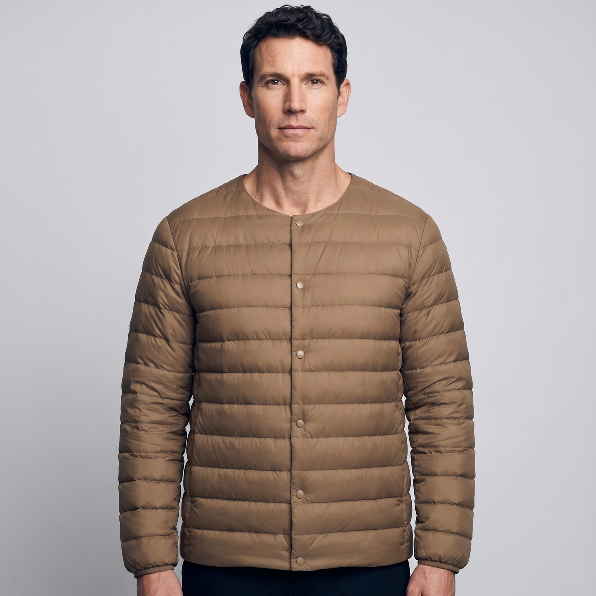 Men's Lightweight Down Jacket with Convertible Collar