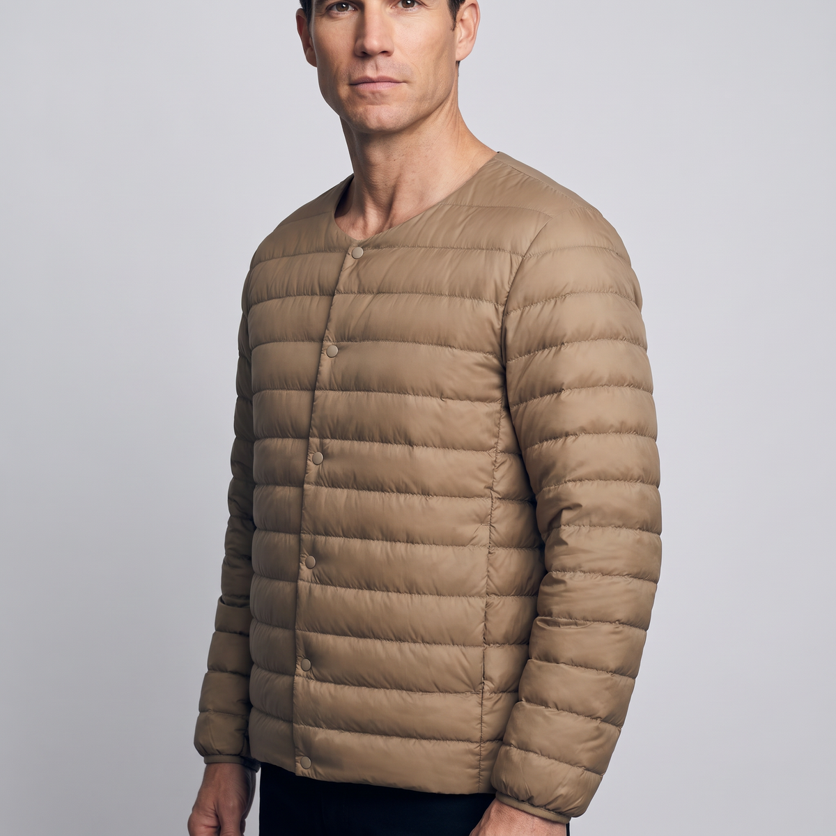 Men's Lightweight Down Jacket with Convertible Collar