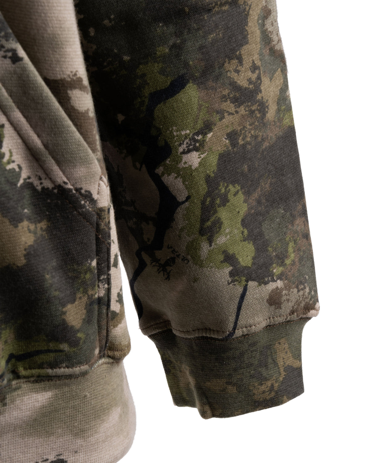Men's Camouflage Cotton Blend Pullover Hoodie with Kangaroo Pocket and Drawstring