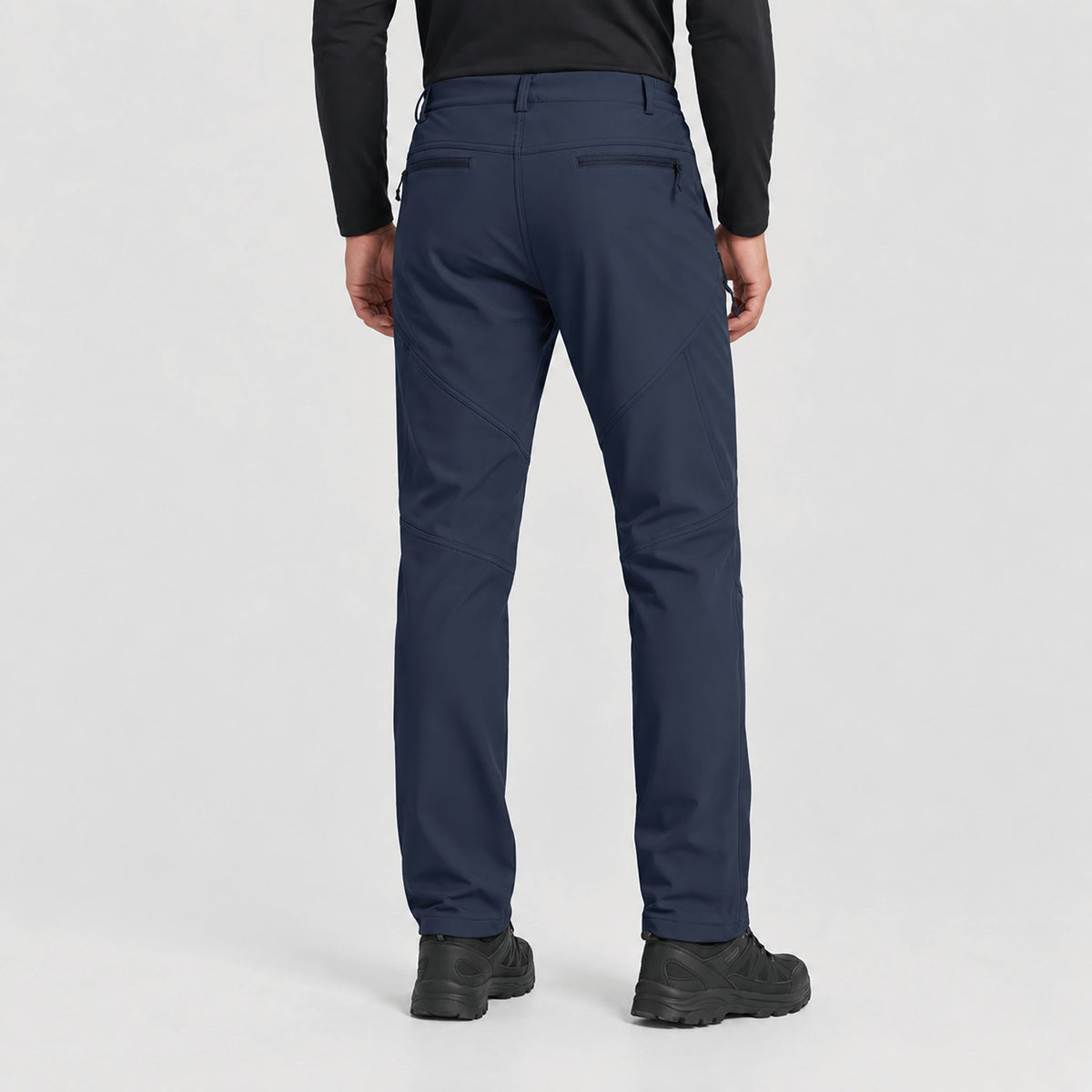 Men's Fleece Lined Water Resistant Softshell Hiking Pants with Zip Pockets