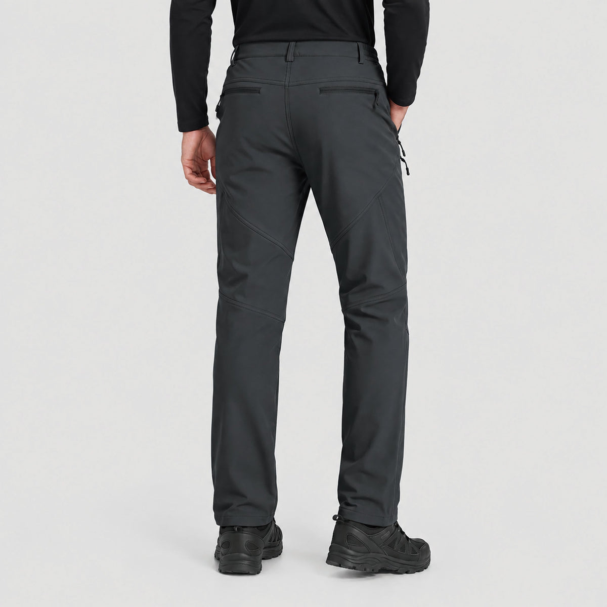 Men's Fleece Lined Water Resistant Softshell Hiking Pants with Zip Pockets
