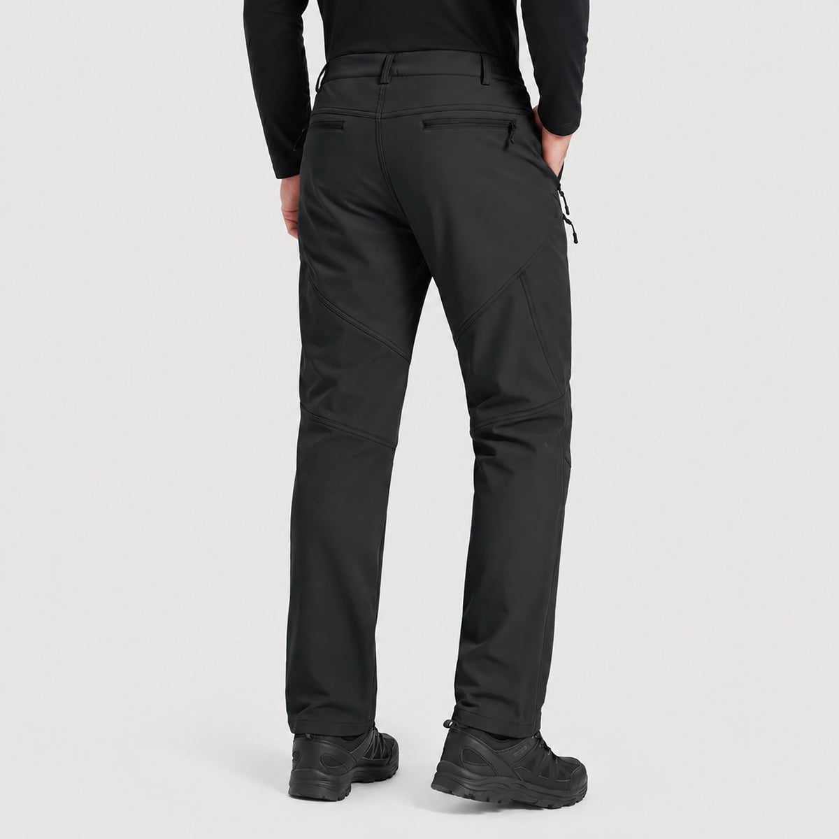 Men's Fleece Lined Water Resistant Softshell Hiking Pants with Zip Pockets