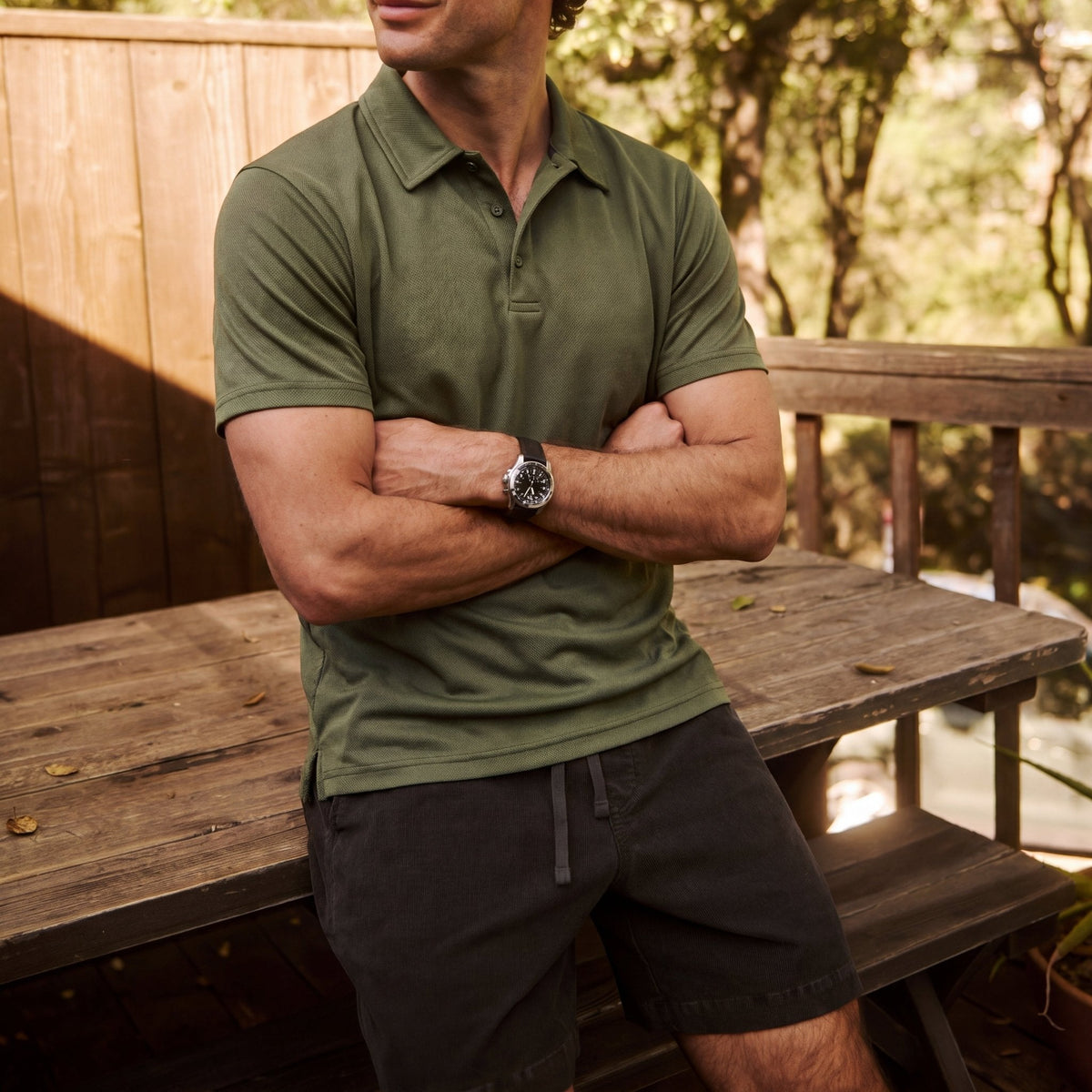 Men's Short Sleeve Quick Dry Performance Tactical Polo Shirt