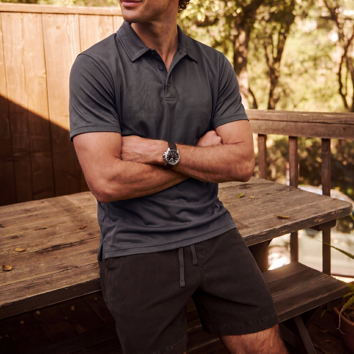 Men's Short Sleeve Quick Dry Performance Tactical Polo Shirt