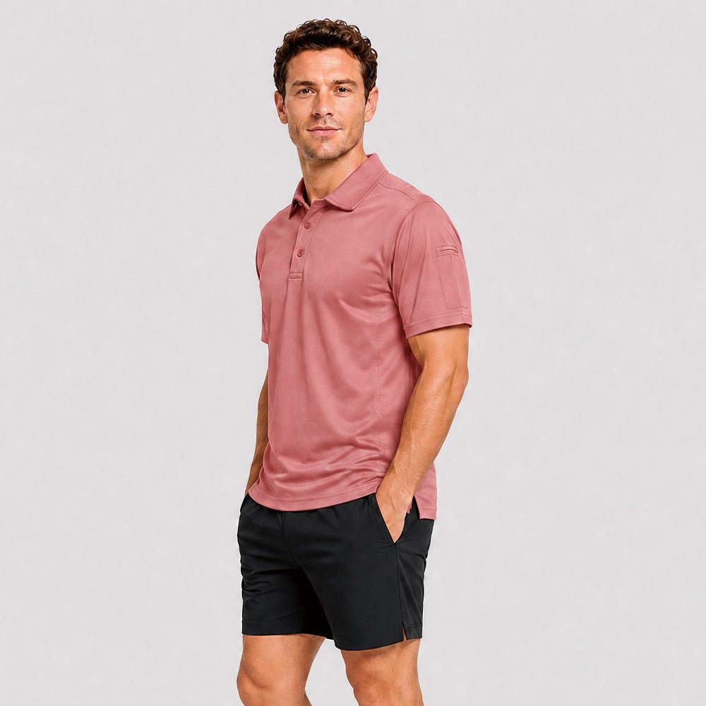 Men's Short Sleeve Quick Dry Performance Tactical Polo Shirt