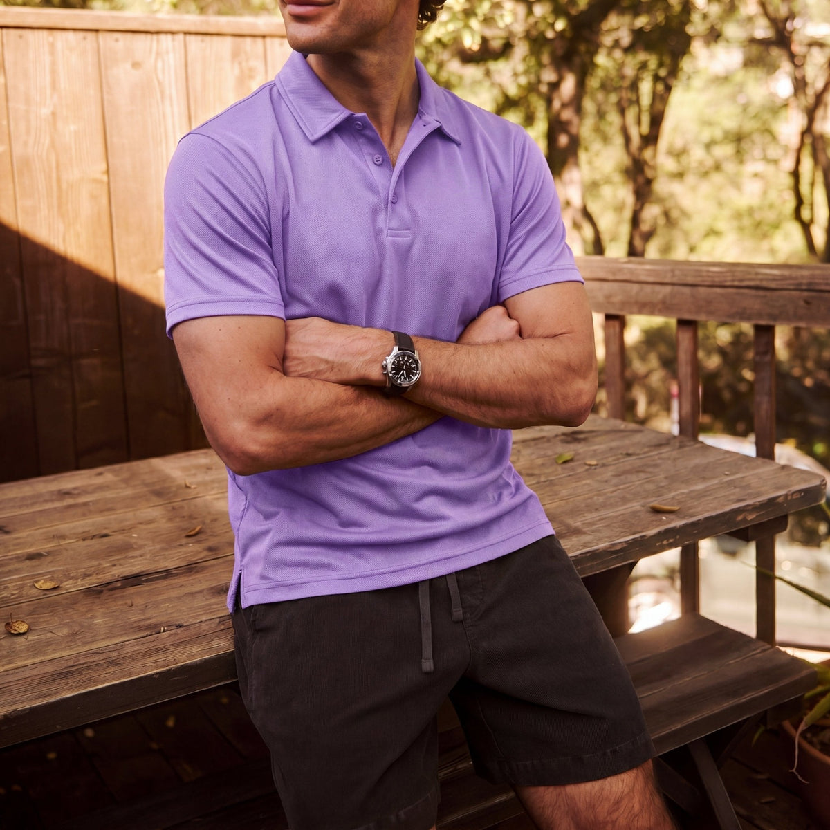 Men's Short Sleeve Quick Dry Performance Tactical Polo Shirt