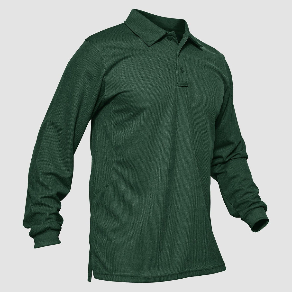 Men's Long Sleeve Performance Polo Shirt with Quick Dry Fabric