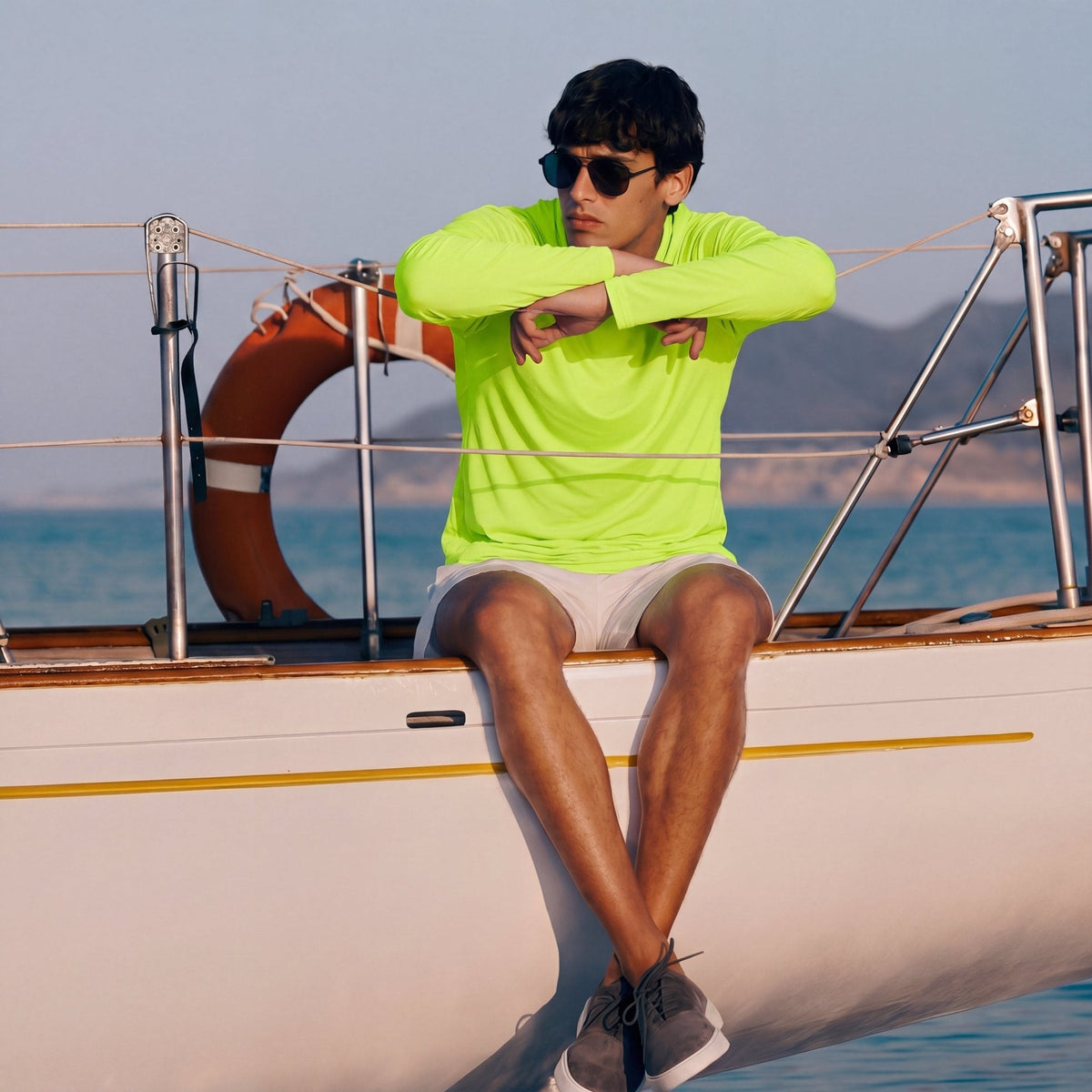 Men's Sun Protection Hoodie with Long Sleeves for Fishing and Outdoor