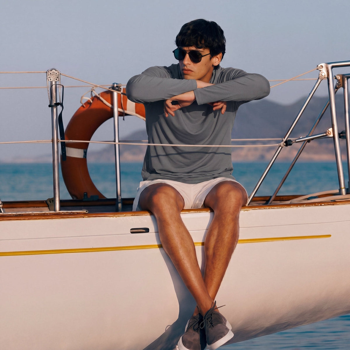 Men's Sun Protection Hoodie with Long Sleeves for Fishing and Outdoor