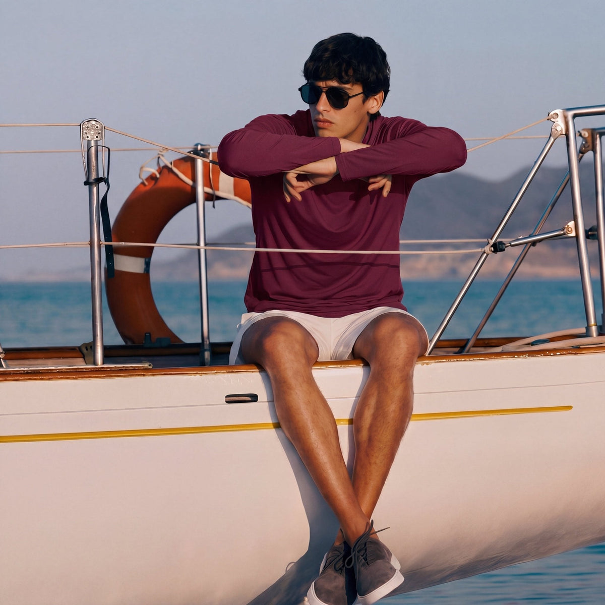 Men's Sun Protection Hoodie with Long Sleeves for Fishing and Outdoor