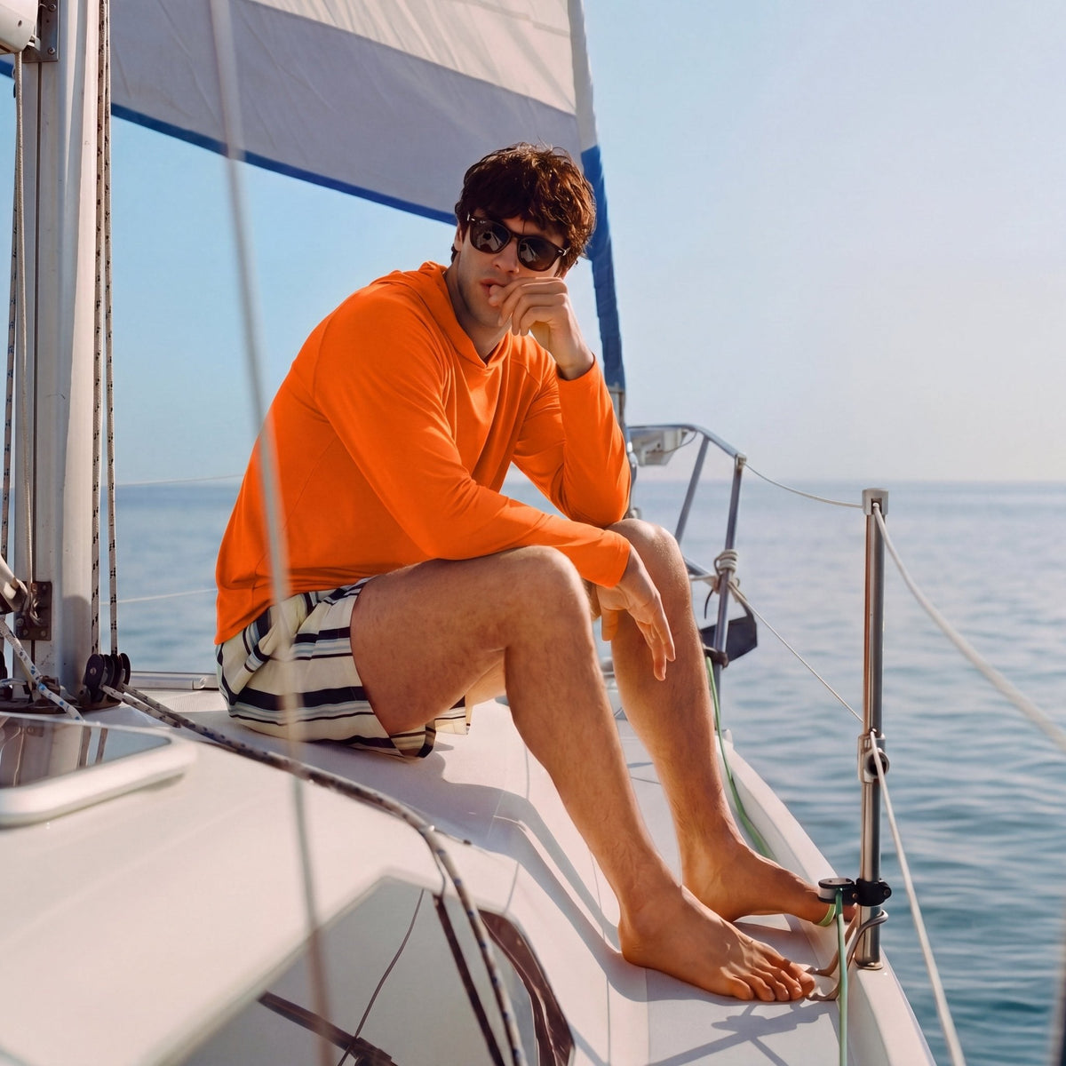Men's Sun Protection Hoodie with Long Sleeves for Fishing and Outdoor