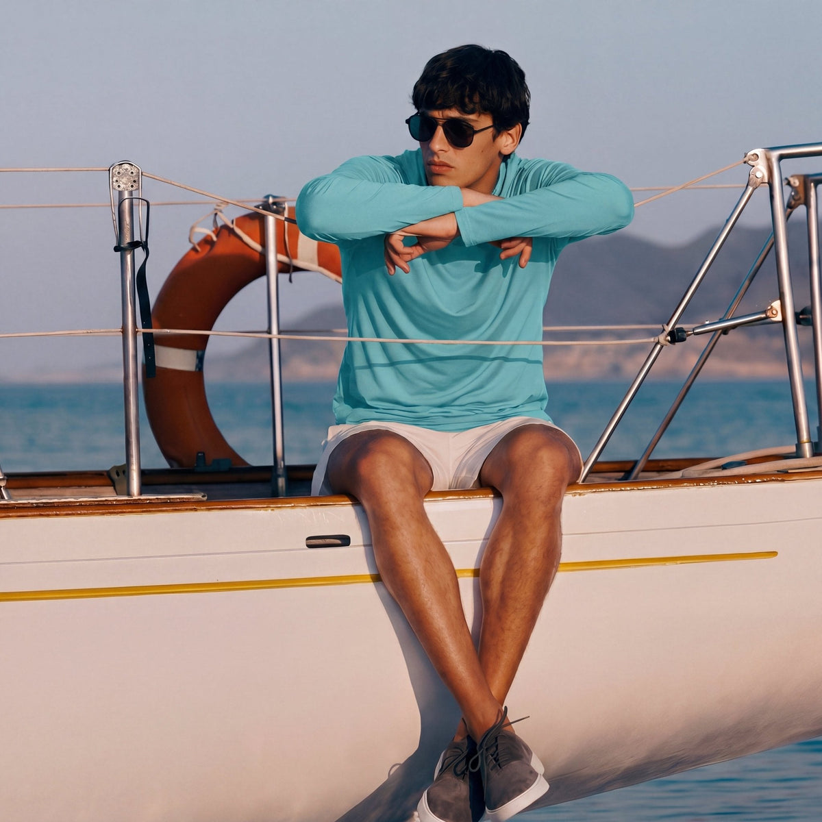 Men's Sun Protection Hoodie with Long Sleeves for Fishing and Outdoor
