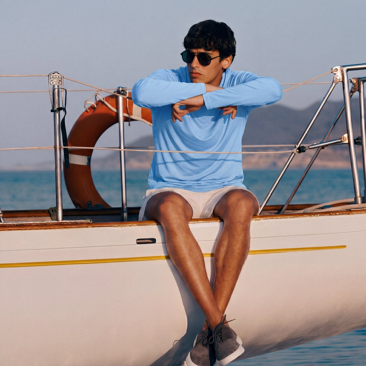 Men's Sun Protection Hoodie with Long Sleeves for Fishing and Outdoor