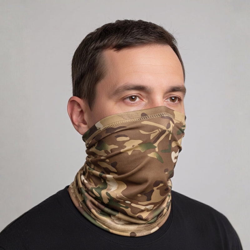 Men's Camouflage Neck Gaiter with Breathable Mesh Face Cover
