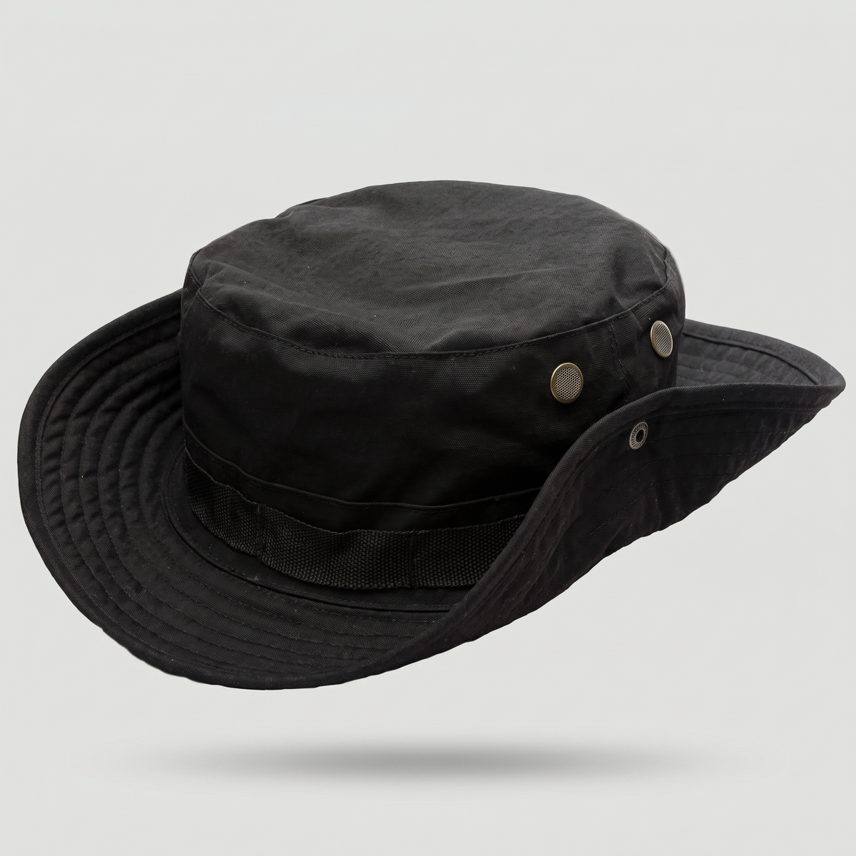 Men's Wide Brim Boonie Hat with Chin Cord and Ventilation Eyelets