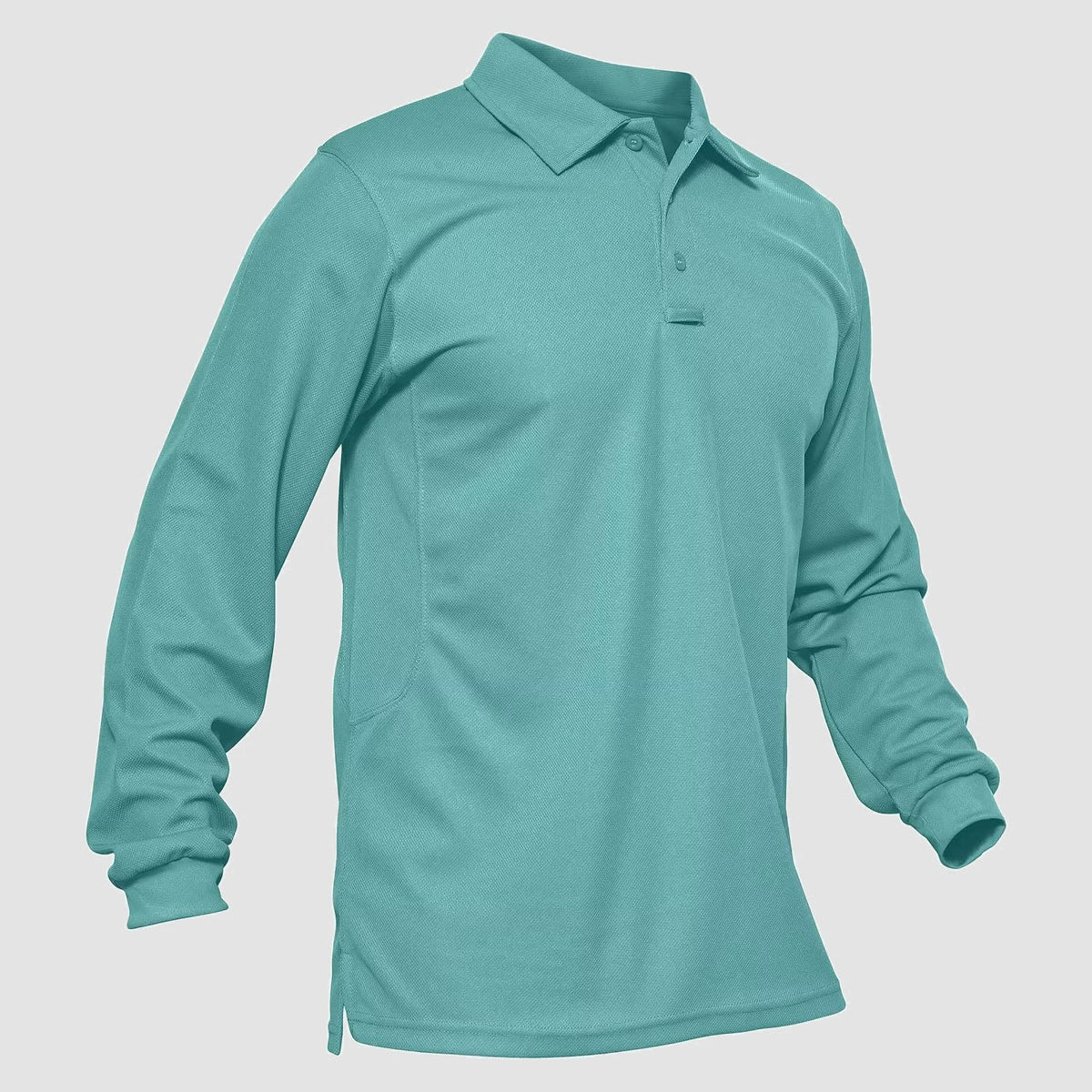 Men's Long Sleeve Performance Polo Shirt with Quick Dry Fabric