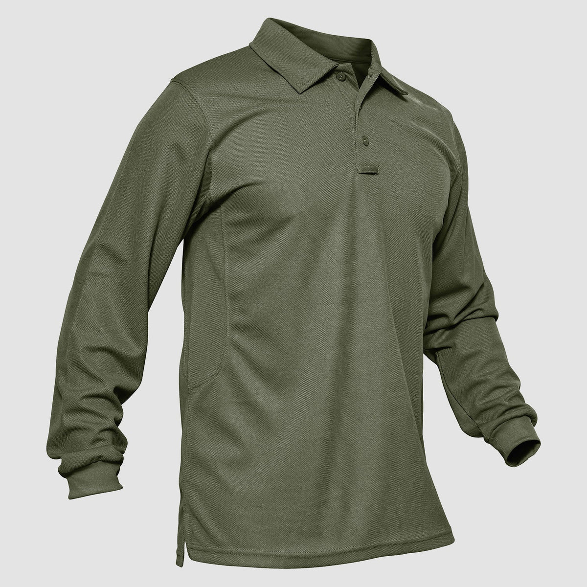 Men's Long Sleeve Performance Polo Shirt with Quick Dry Fabric