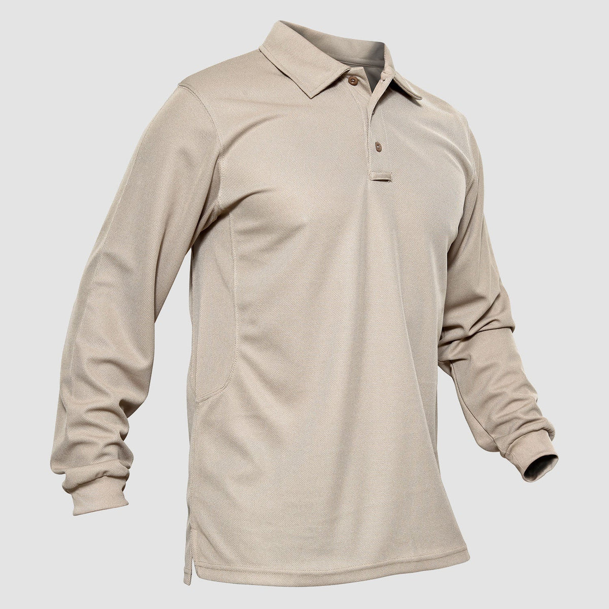 Men's Long Sleeve Performance Polo Shirt with Quick Dry Fabric