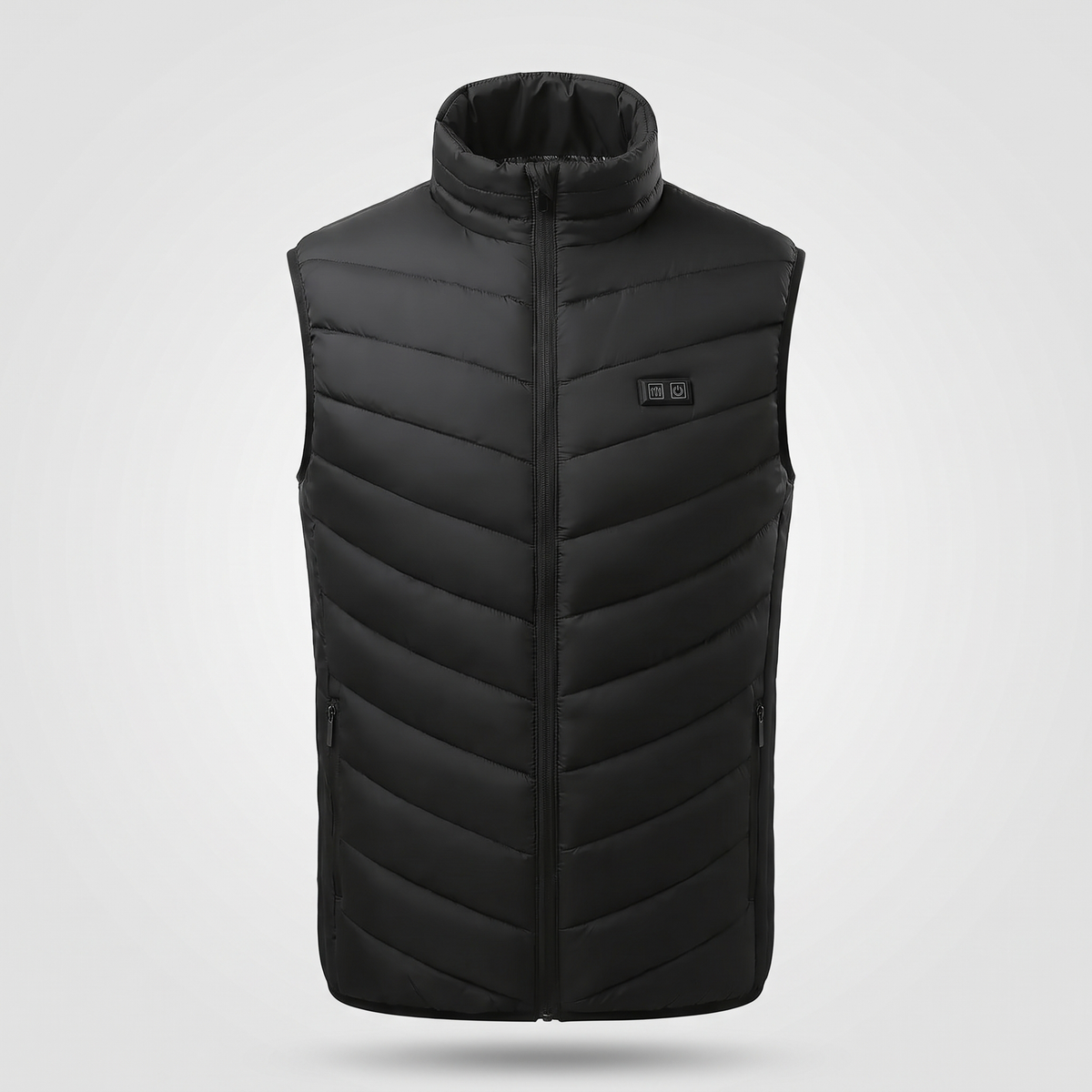 Men's Chevron Quilted Padded Vest with Zip Pockets