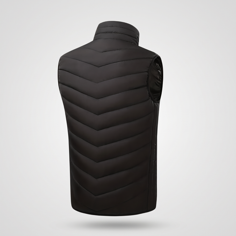 Men's Chevron Quilted Padded Vest With Zip Hand Pockets