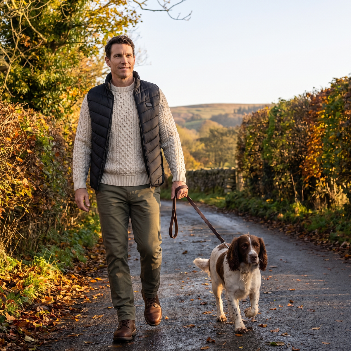 Men's Chevron Quilted Padded Vest With Zip Hand Pockets