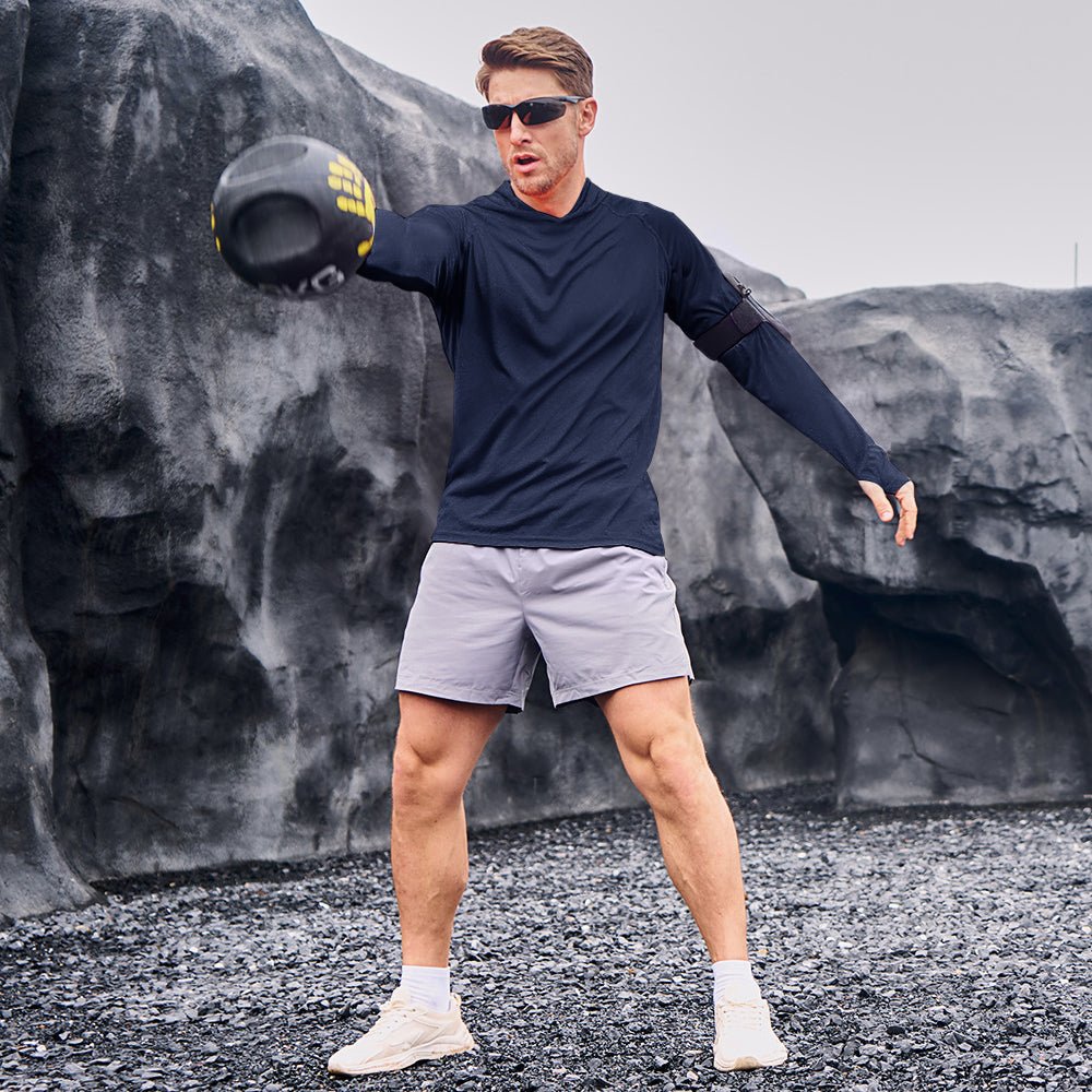 Men's Sun Protection Hoodie with Long Sleeves for Fishing and Outdoor