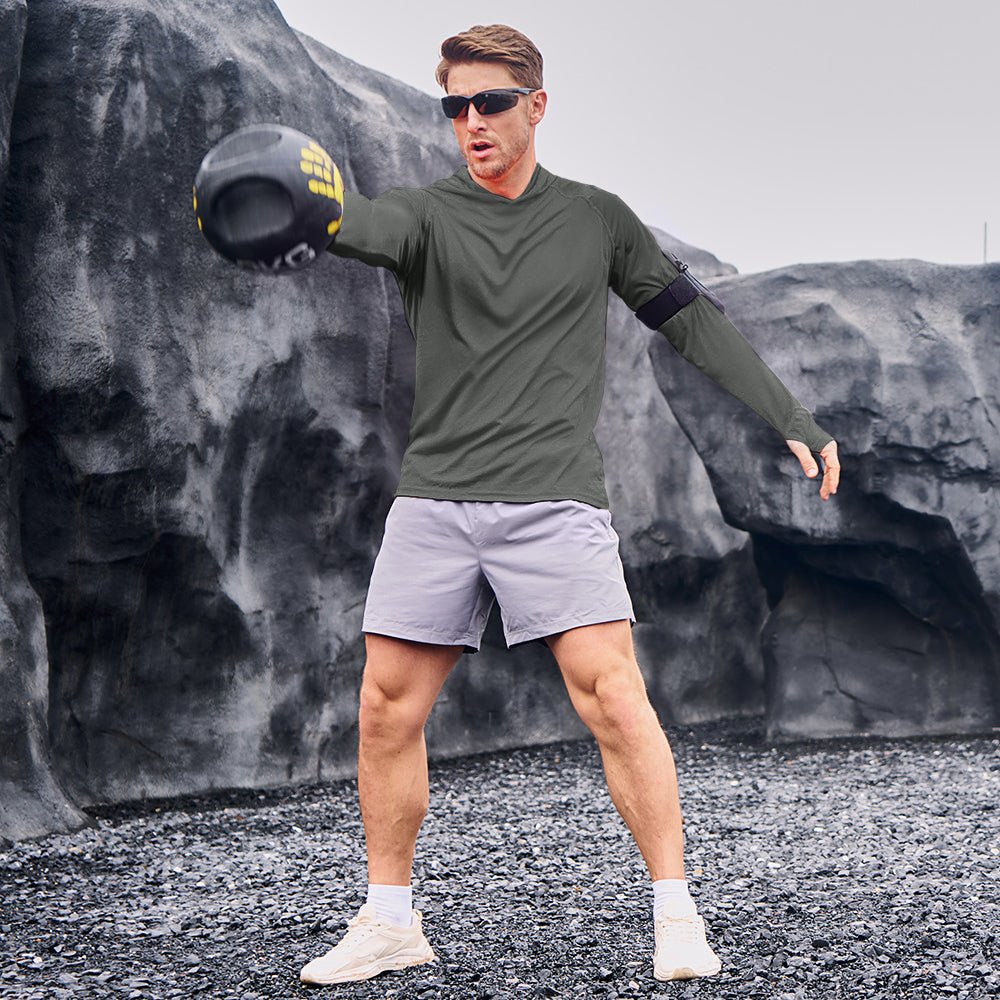 Men's Sun Protection Hoodie with Long Sleeves for Fishing and Outdoor