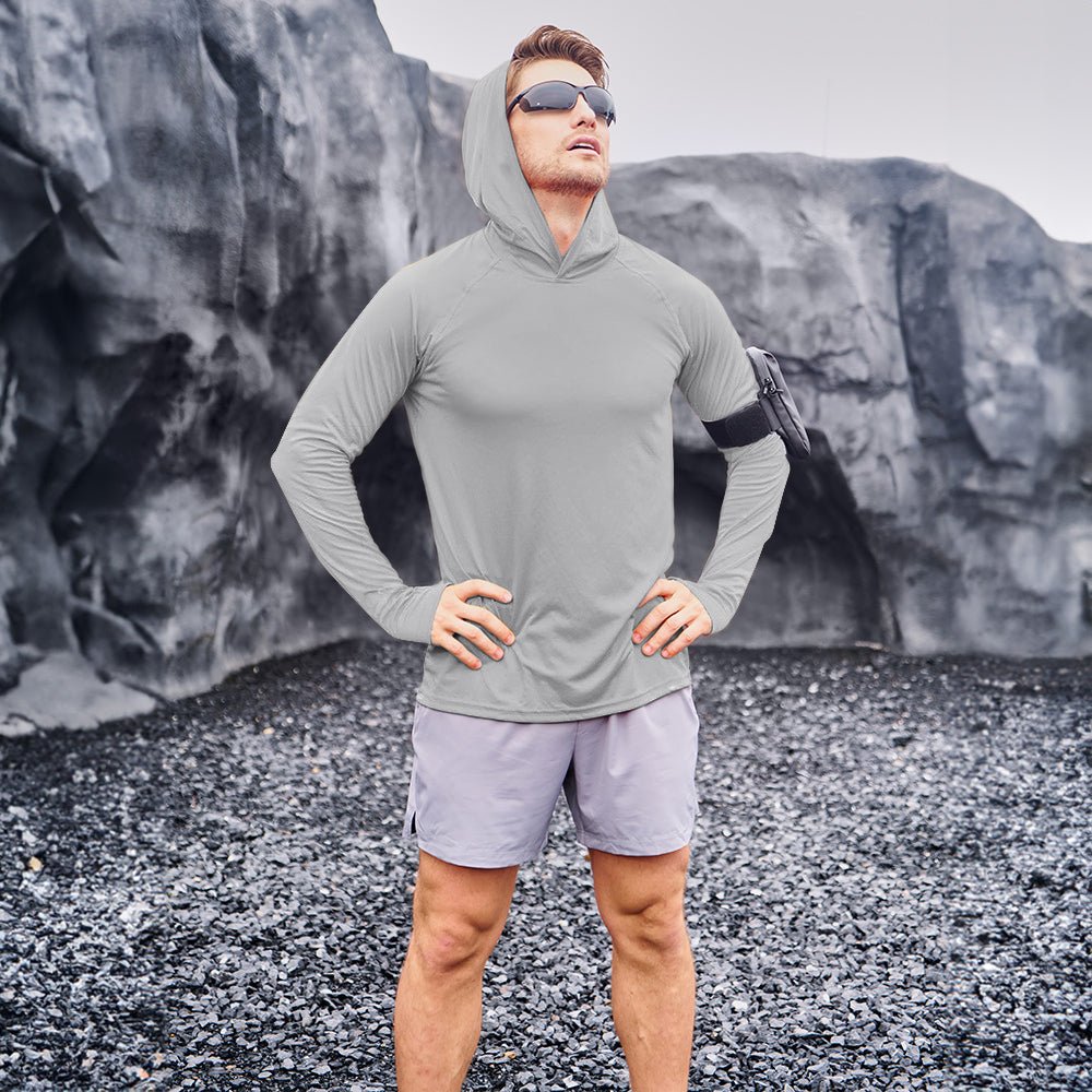 Men's Sun Protection Hoodie with Long Sleeves for Fishing and Outdoor