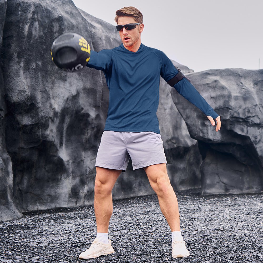 Men's Sun Protection Hoodie with Long Sleeves for Fishing and Outdoor