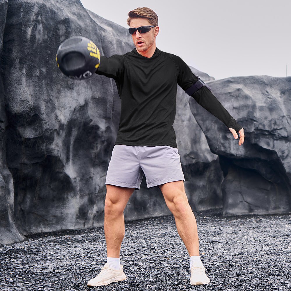 Men's Sun Protection Hoodie with Long Sleeves for Fishing and Outdoor