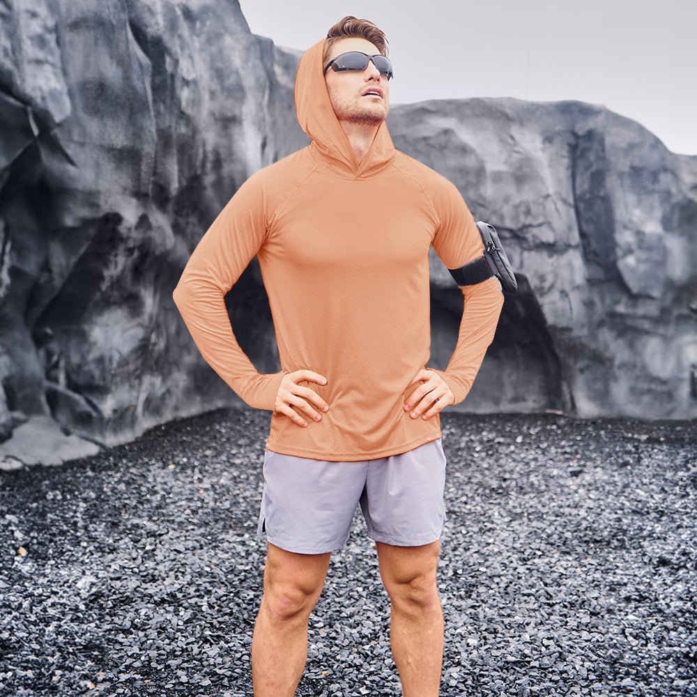 Men's Sun Protection Hoodie with Long Sleeves for Fishing and Outdoor