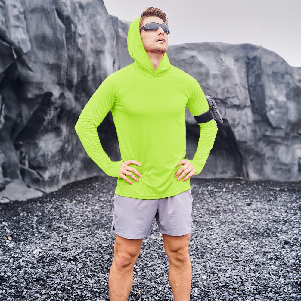 Men's Sun Protection Hoodie with Long Sleeves for Fishing and Outdoor