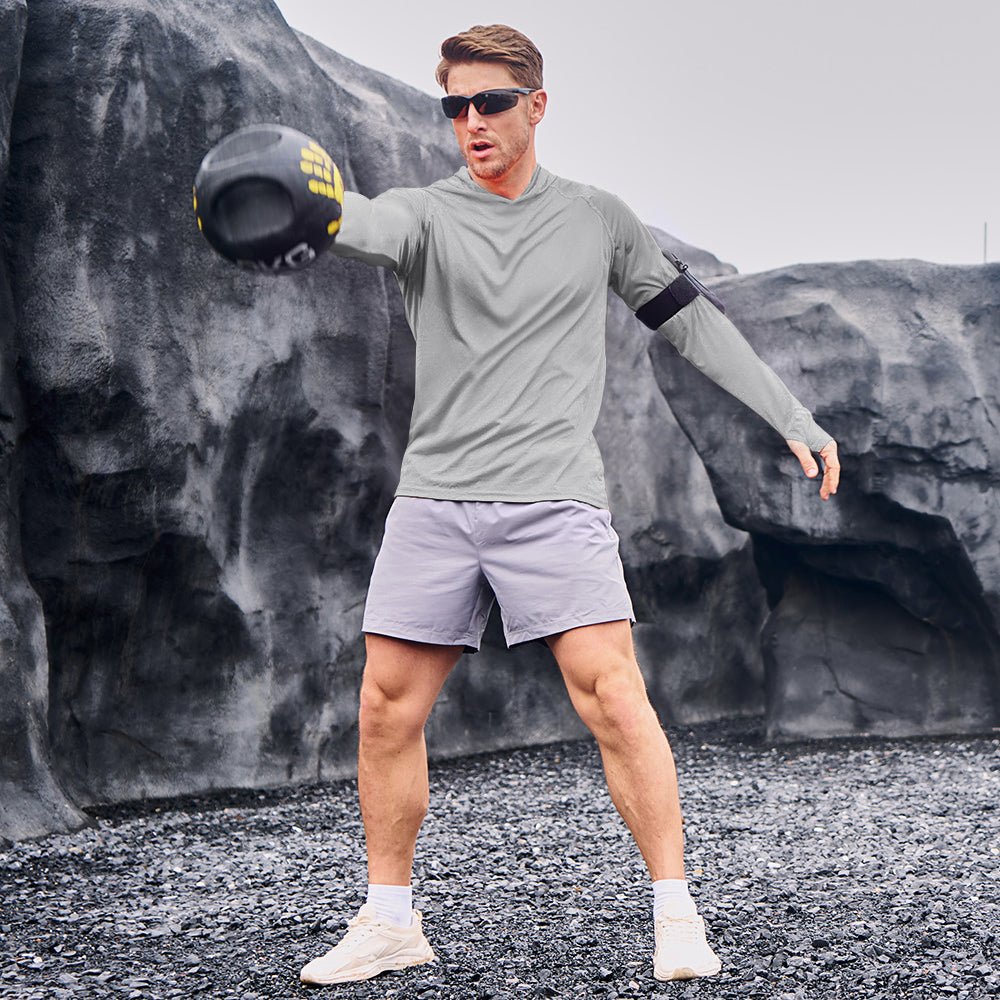 Men's Sun Protection Hoodie with Long Sleeves for Fishing and Outdoor