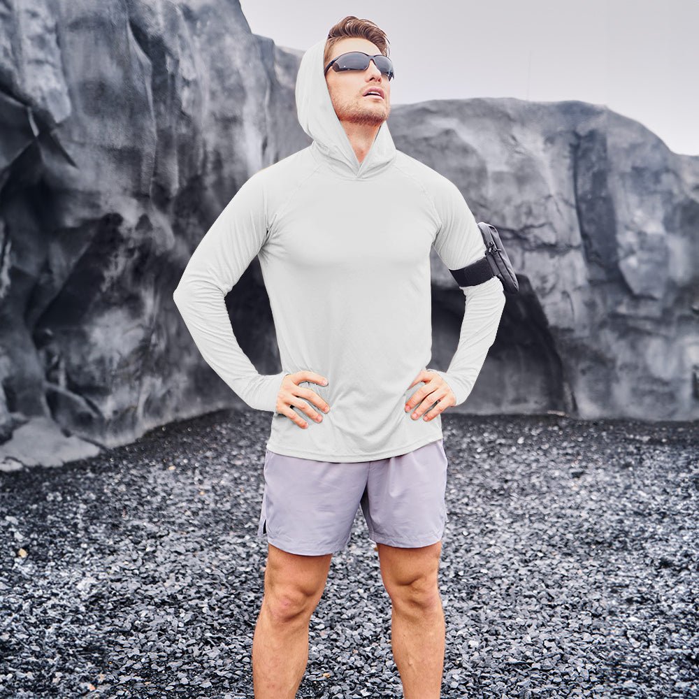 Men's Sun Protection Hoodie with Long Sleeves for Fishing and Outdoor