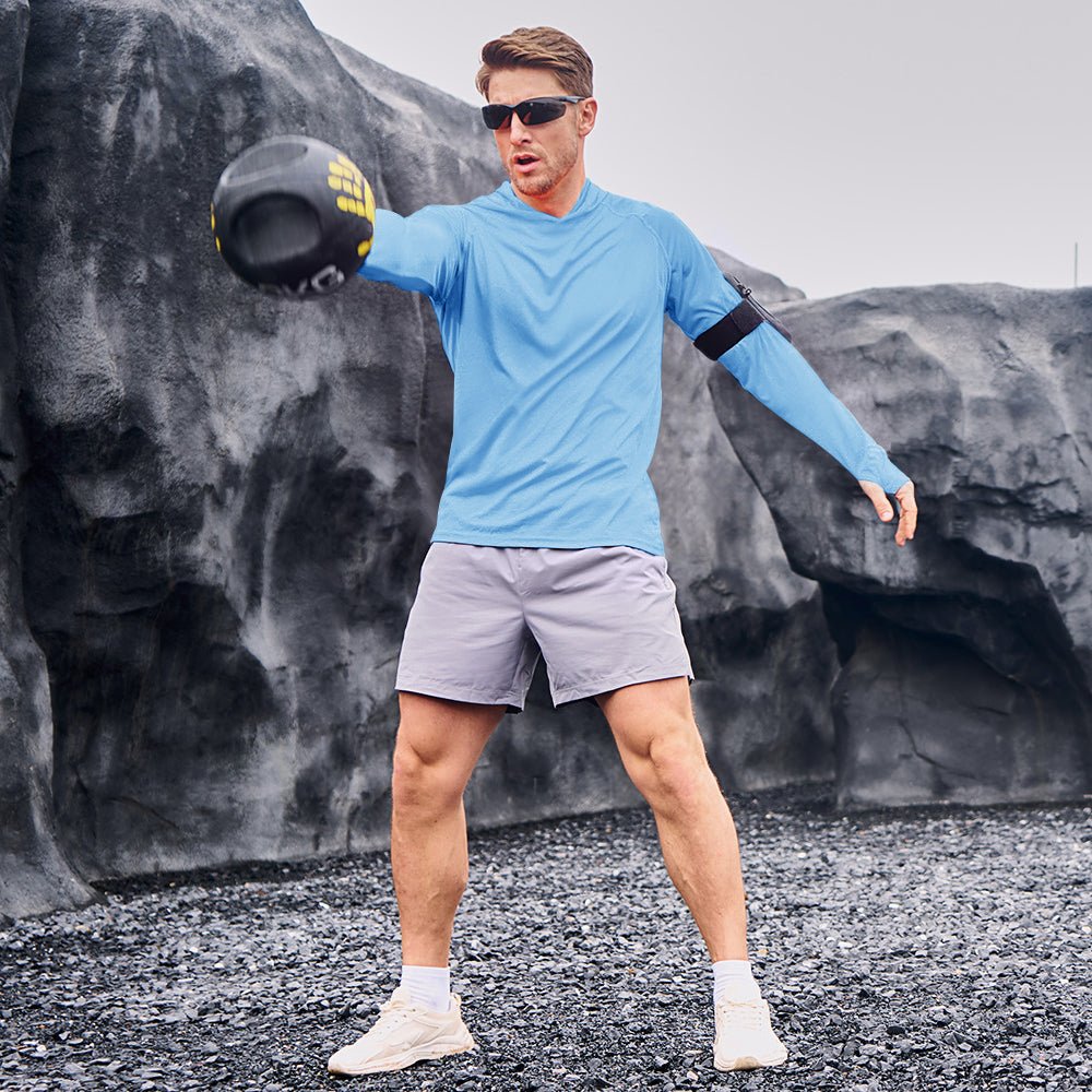 Men's Sun Protection Hoodie with Long Sleeves for Fishing and Outdoor