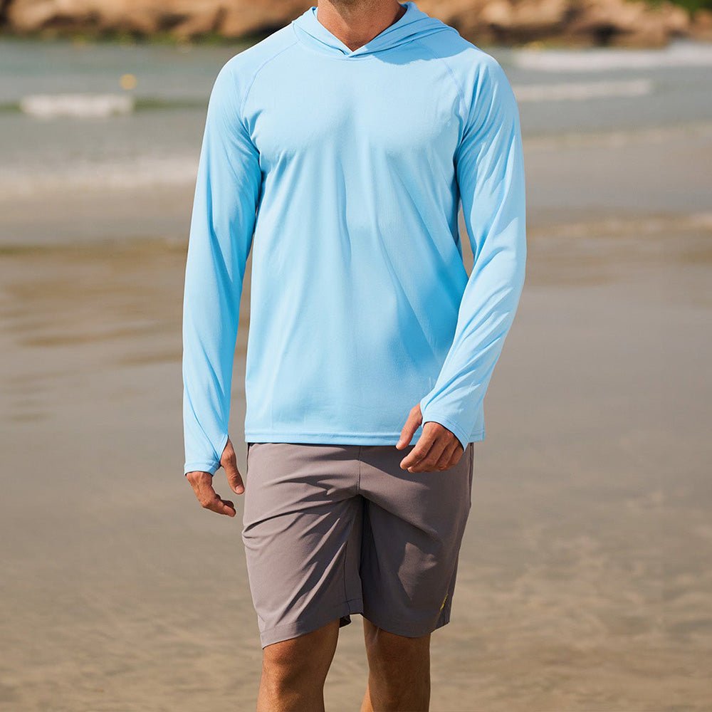 Men's Sun Protection Hoodie with Long Sleeves for Fishing and Outdoor