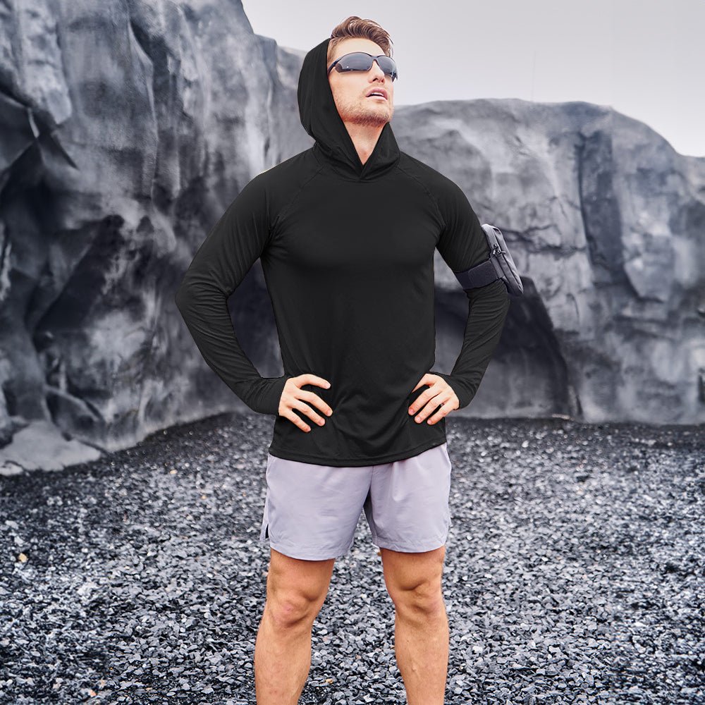 Men's Sun Protection Hoodie with Long Sleeves for Fishing and Outdoor