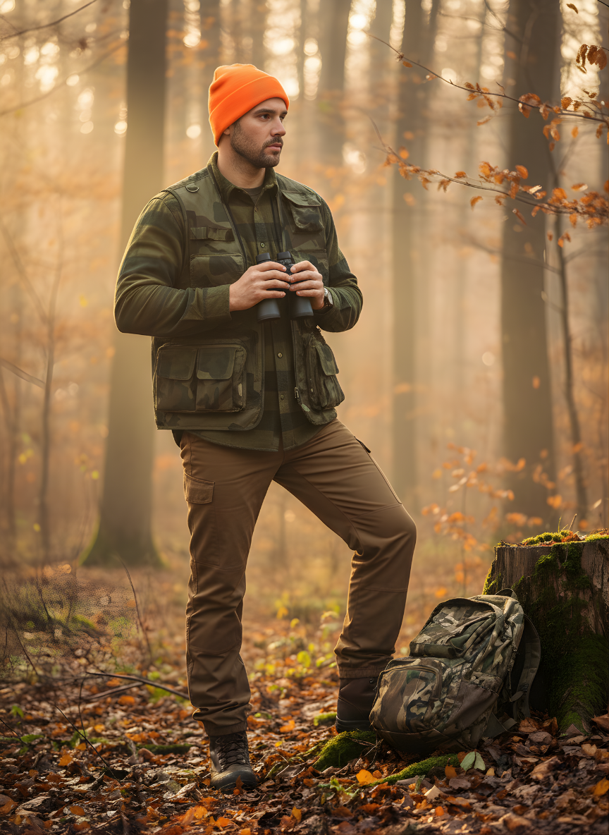 Men's Camo Utility Vest With Mesh Back And Multi Pockets