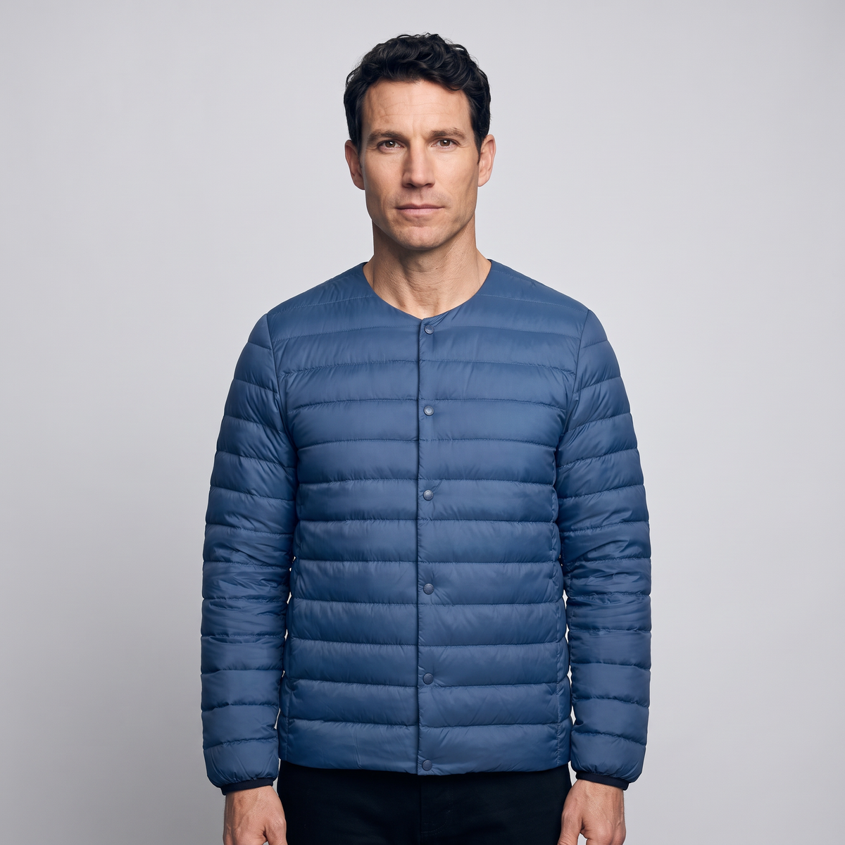 Men's Lightweight Down Jacket with Convertible Collar