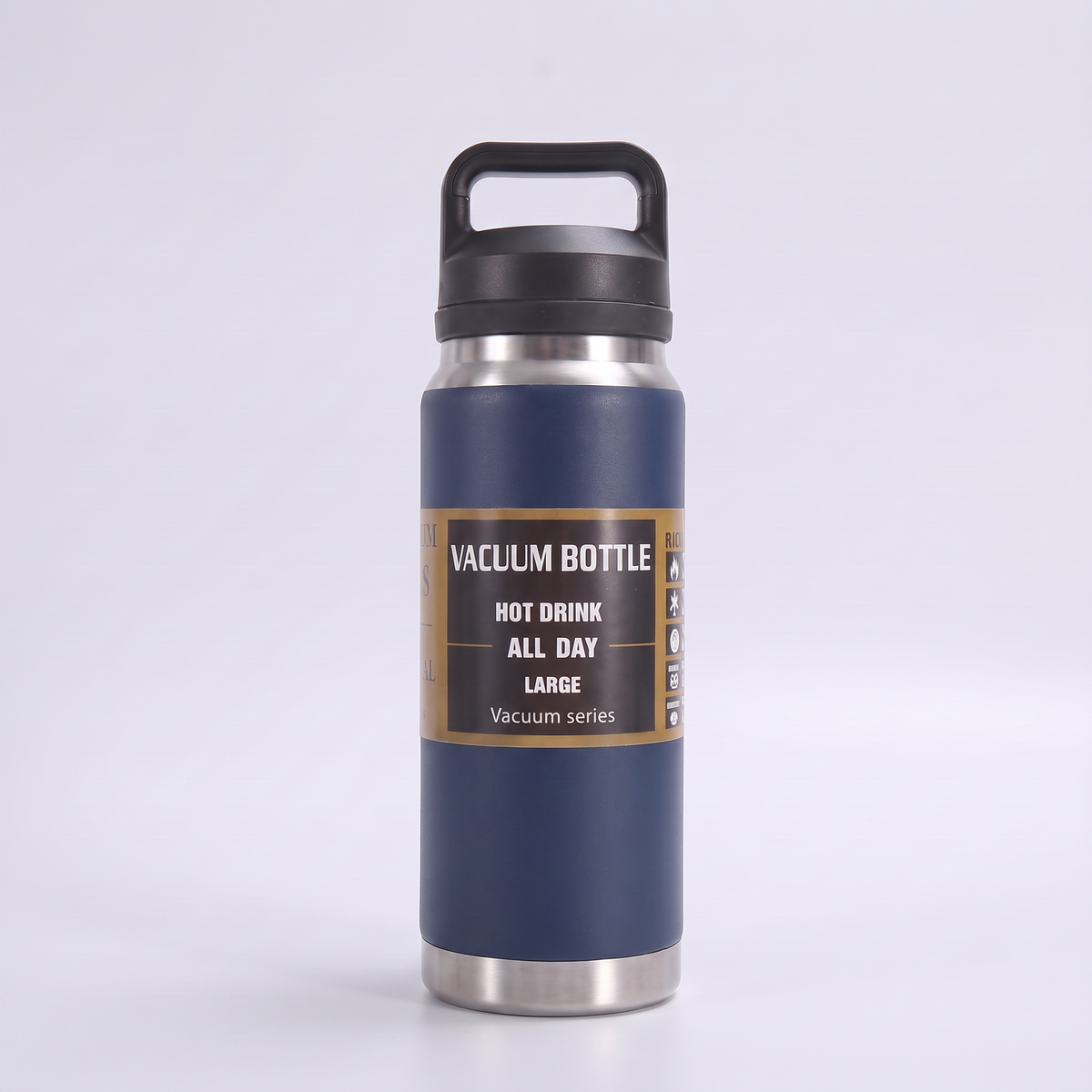 Insulated Stainless Steel Water Bottle with Carry Handle and Wide Mouth