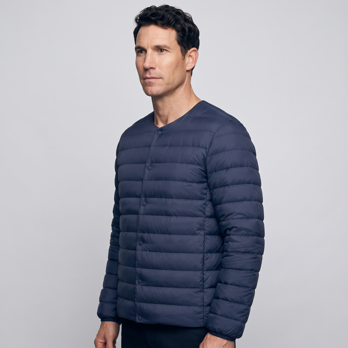 Men's Lightweight Down Jacket with Convertible Collar