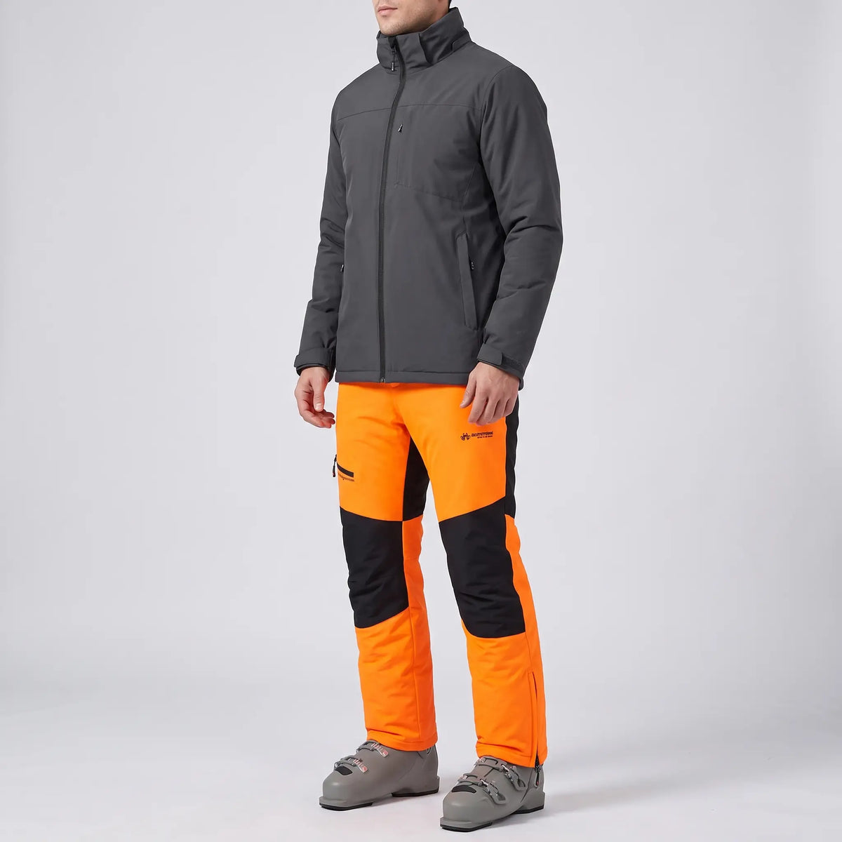 Men's Insulated Ski Pants with Detachable Suspenders and Reinforced Knees
