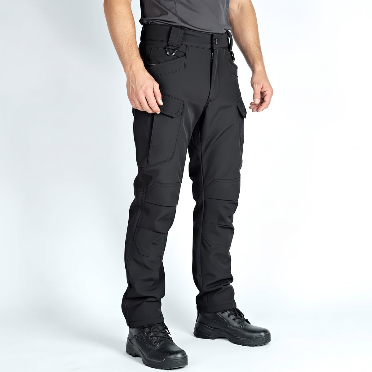 Men’s Waterproof Softshell Pants with Fleece Lining and Reinforced Knees