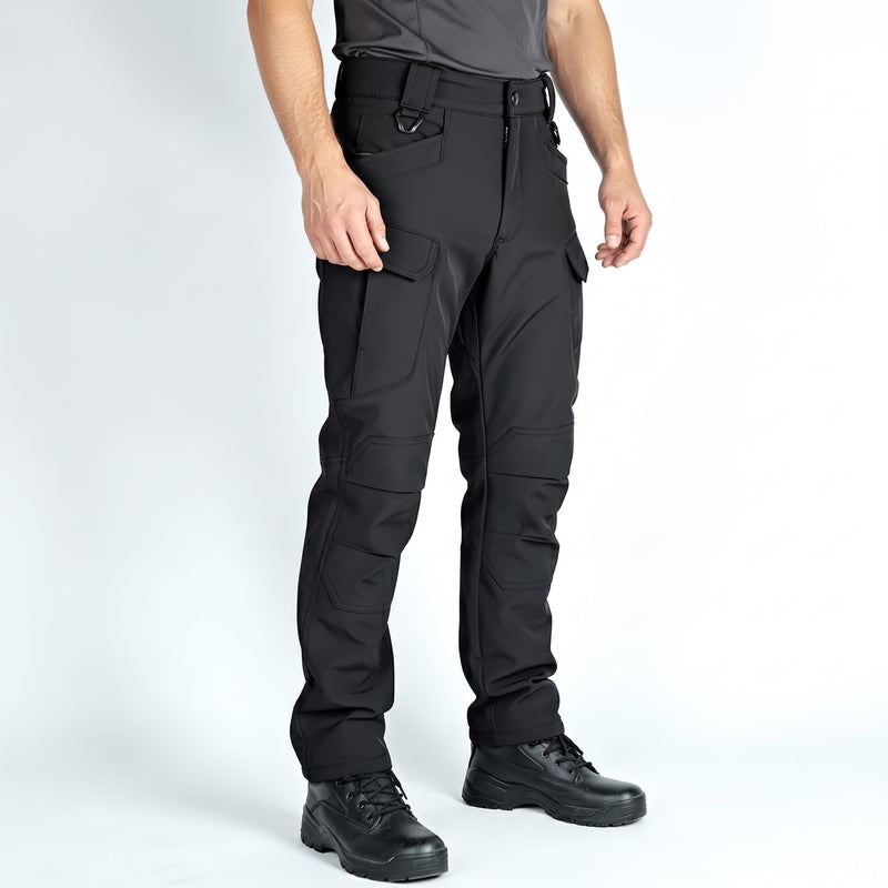Men’s Waterproof Softshell Pants with Fleece Lining and Reinforced Knees