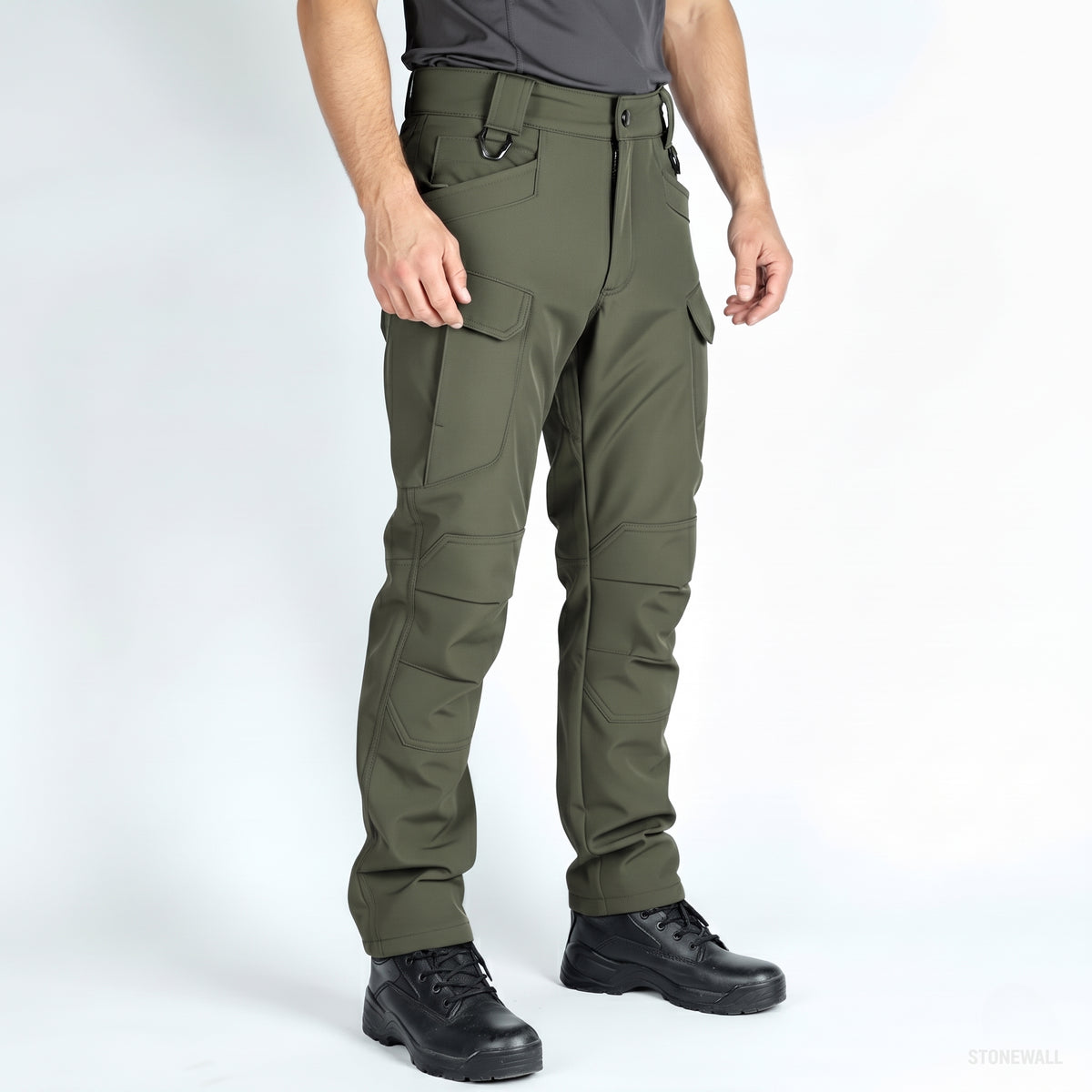 Men’s Waterproof Softshell Pants with Fleece Lining and Reinforced Knees