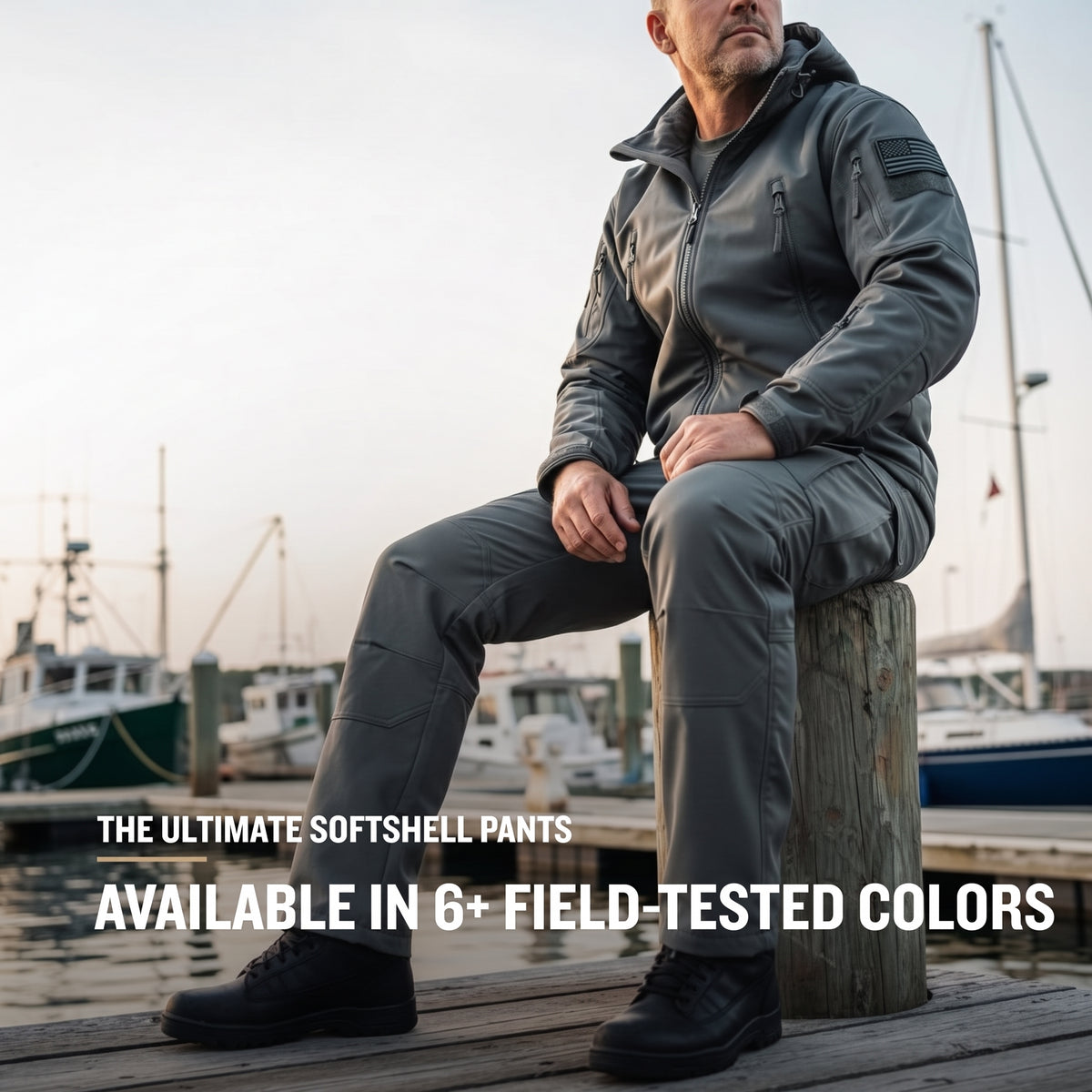 Men’s Waterproof Softshell Pants with Fleece Lining and Reinforced Knees