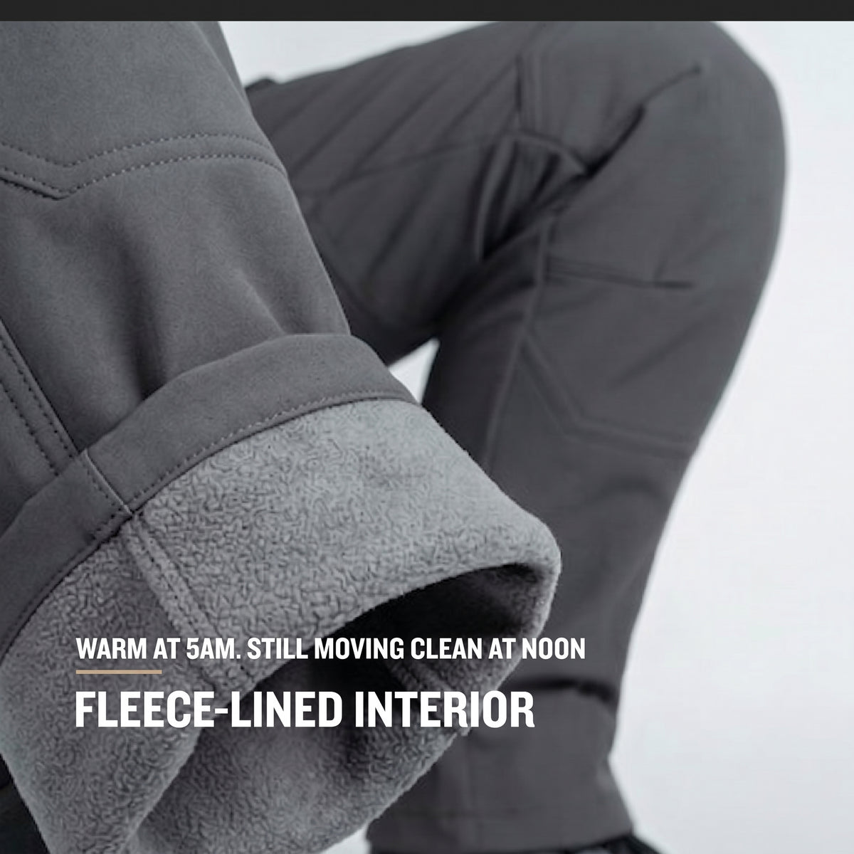 Men’s Waterproof Softshell Pants with Fleece Lining and Reinforced Knees