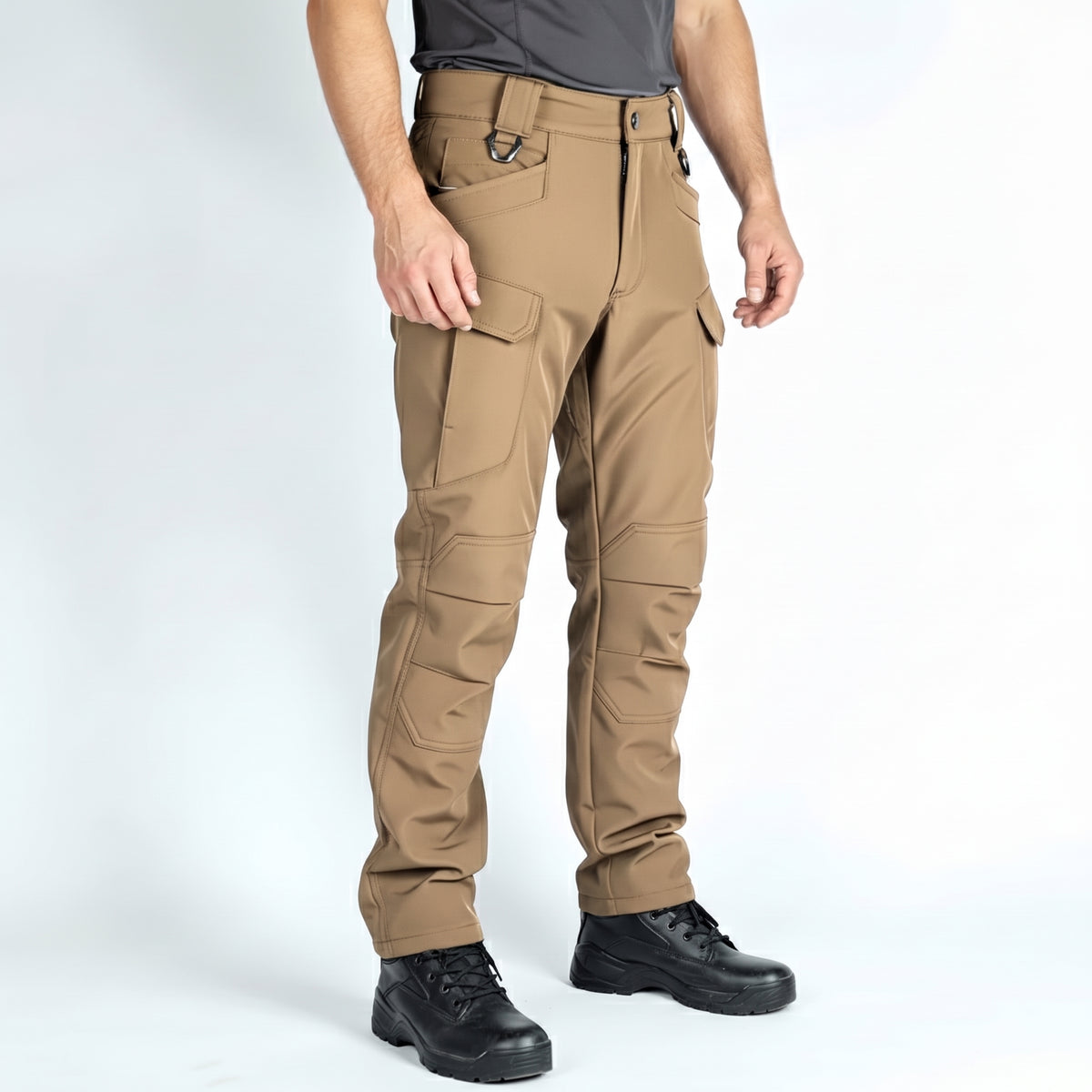 Men’s Waterproof Softshell Pants with Fleece Lining and Reinforced Knees