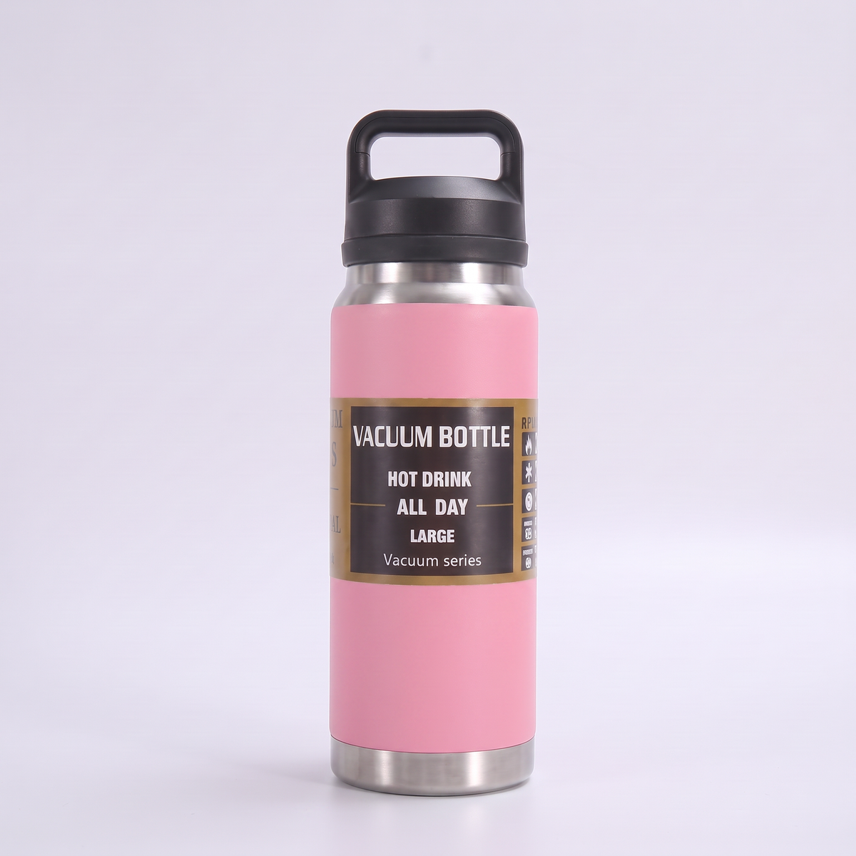 Insulated Stainless Steel Water Bottle with Carry Handle and Wide Mouth